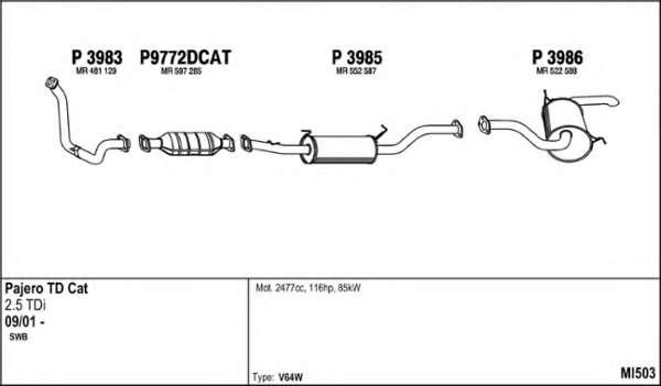 FENNO MI503 Exhaust System